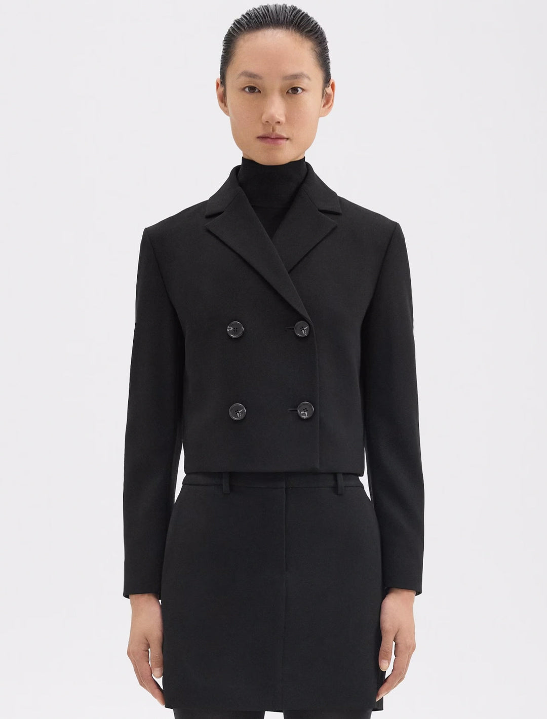 crop double breasted jacket in admiral crepe