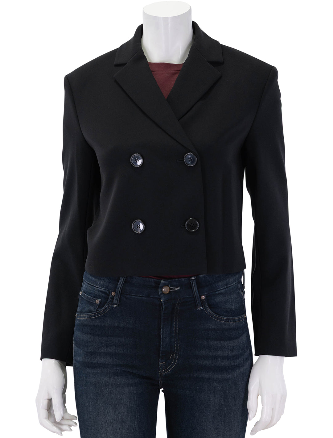 crop double breasted jacket in admiral crepe