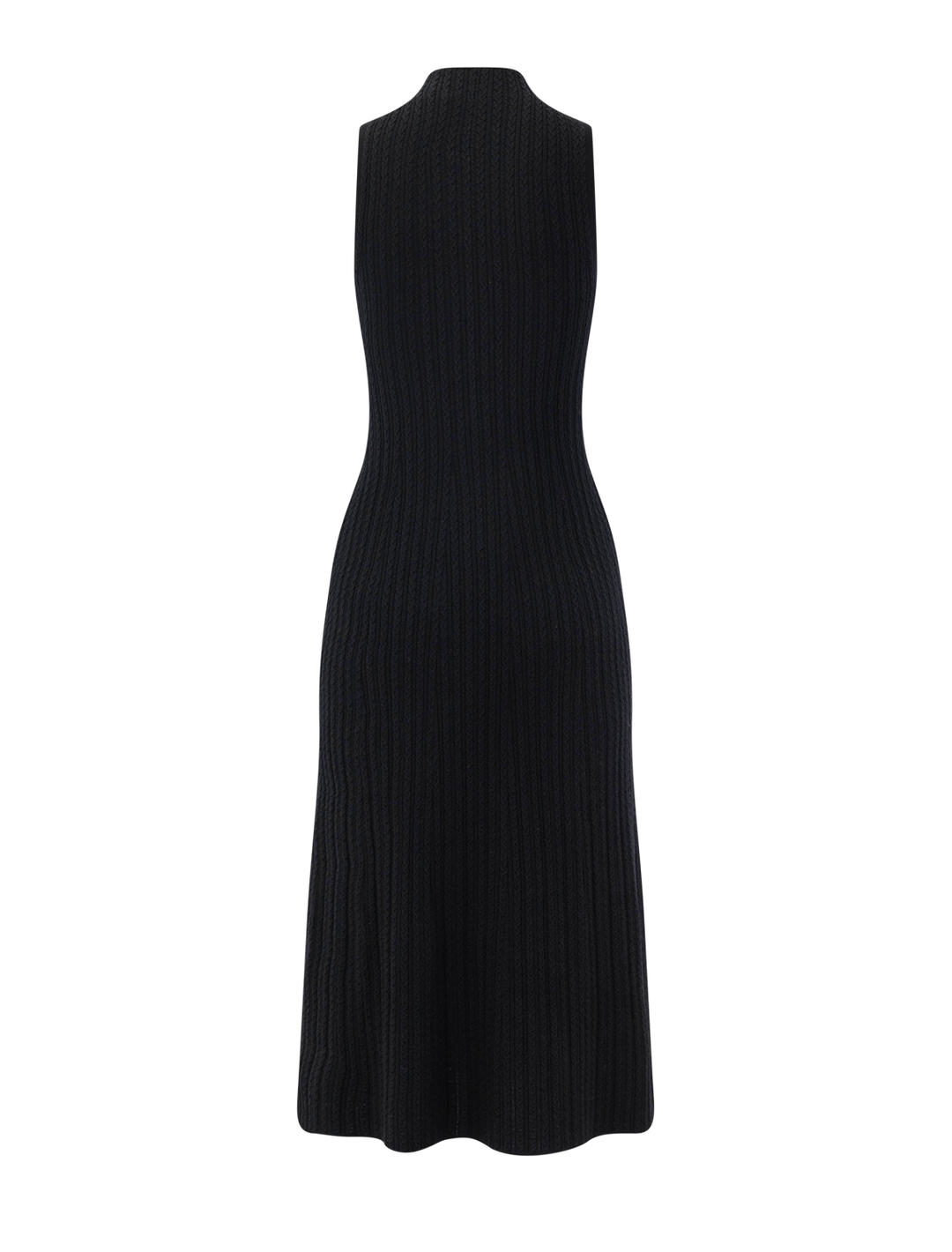 cable rib dress in black