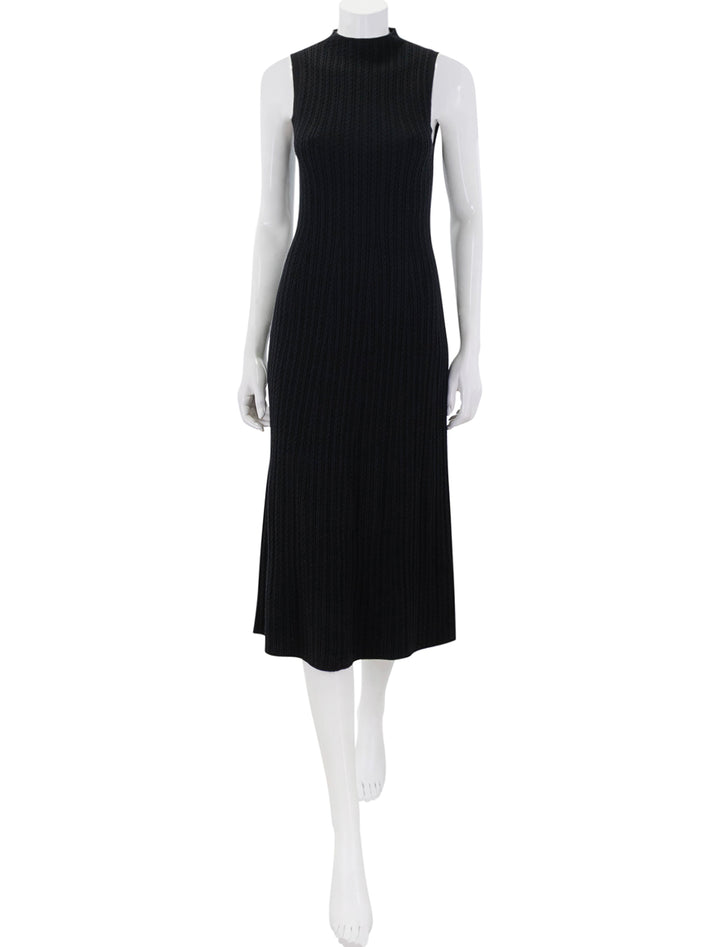 cable rib dress in black