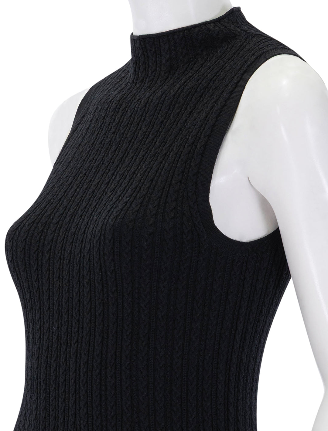 cable rib dress in black