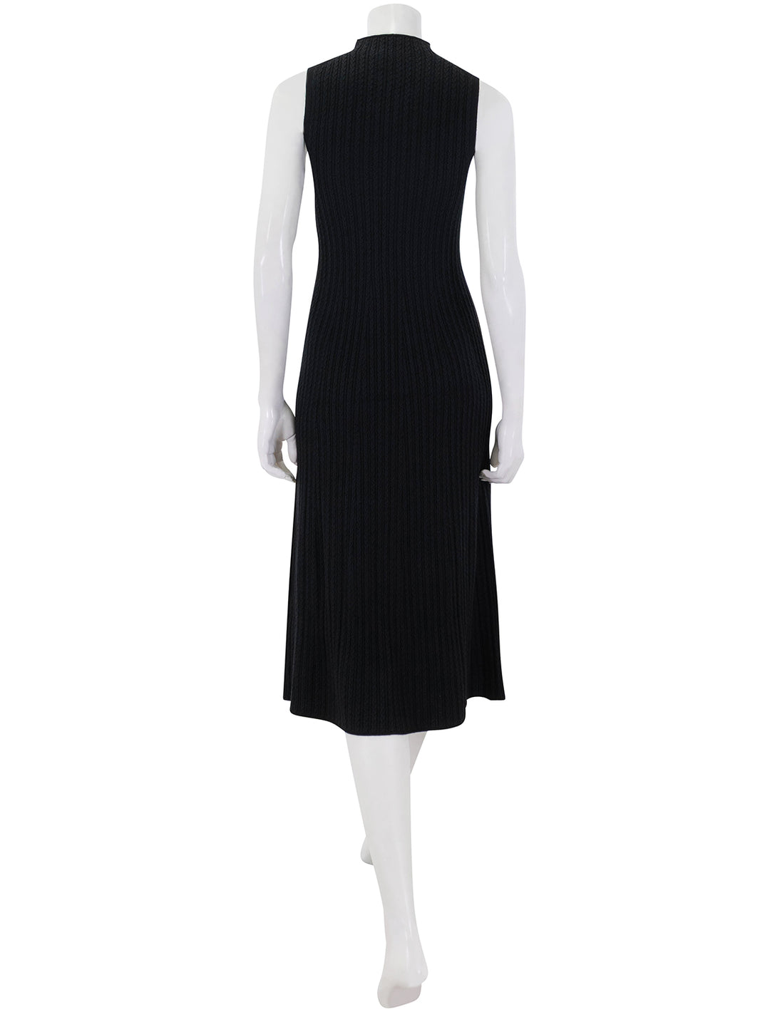 cable rib dress in black