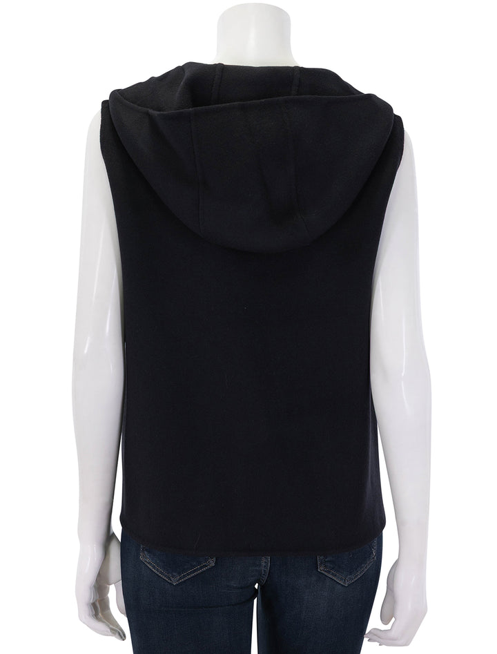 high collar zip vest in black