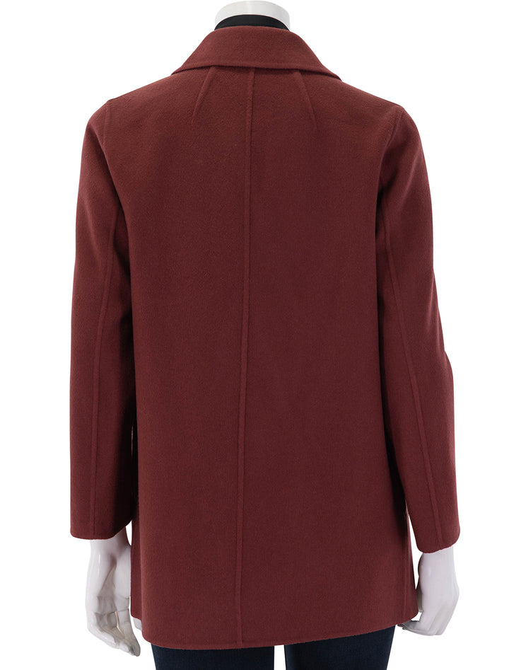 clairene double face wool coat in oxblood red