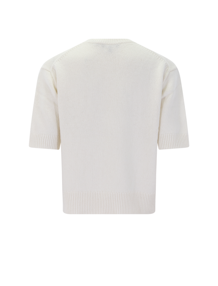 crop cashmere tee in ivory