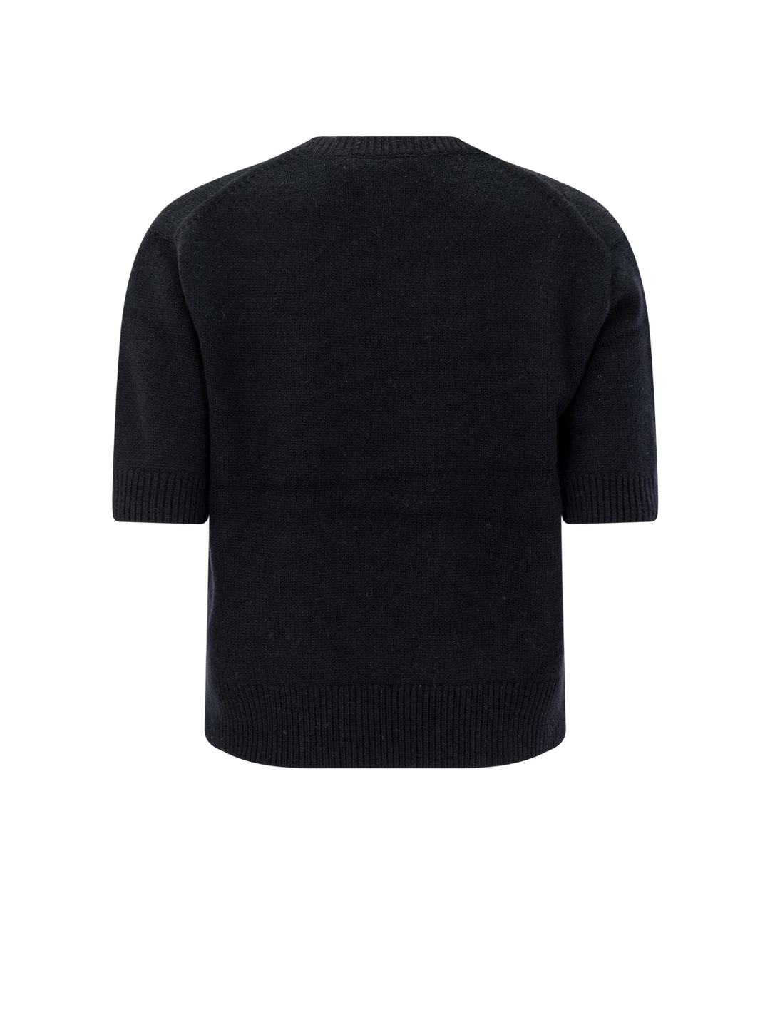 crop cashmere tee in black