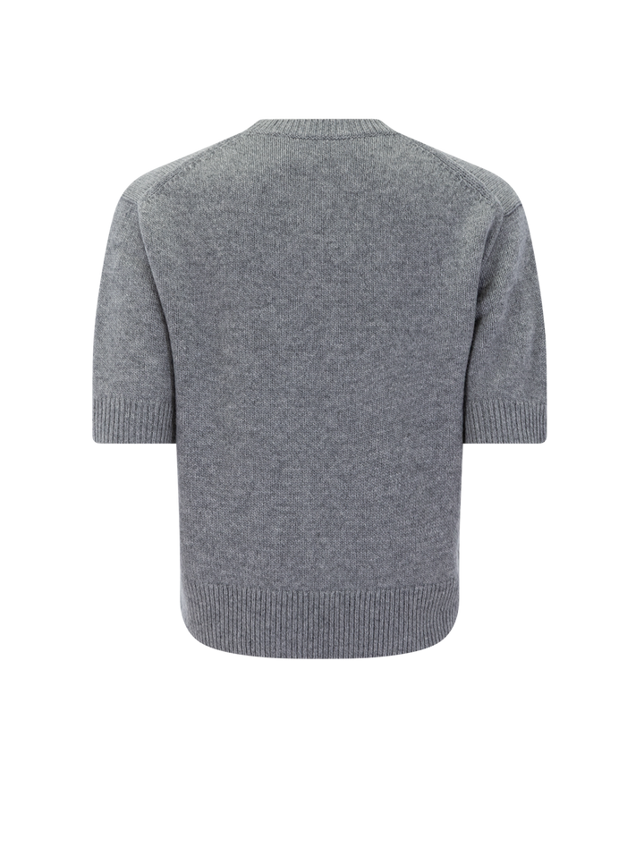 crop cashmere tee in husky grey