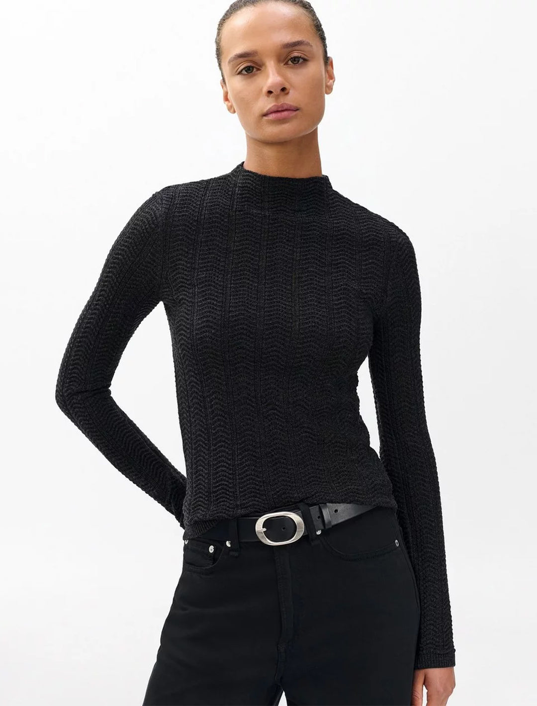 francesca turtleneck in charcoal
