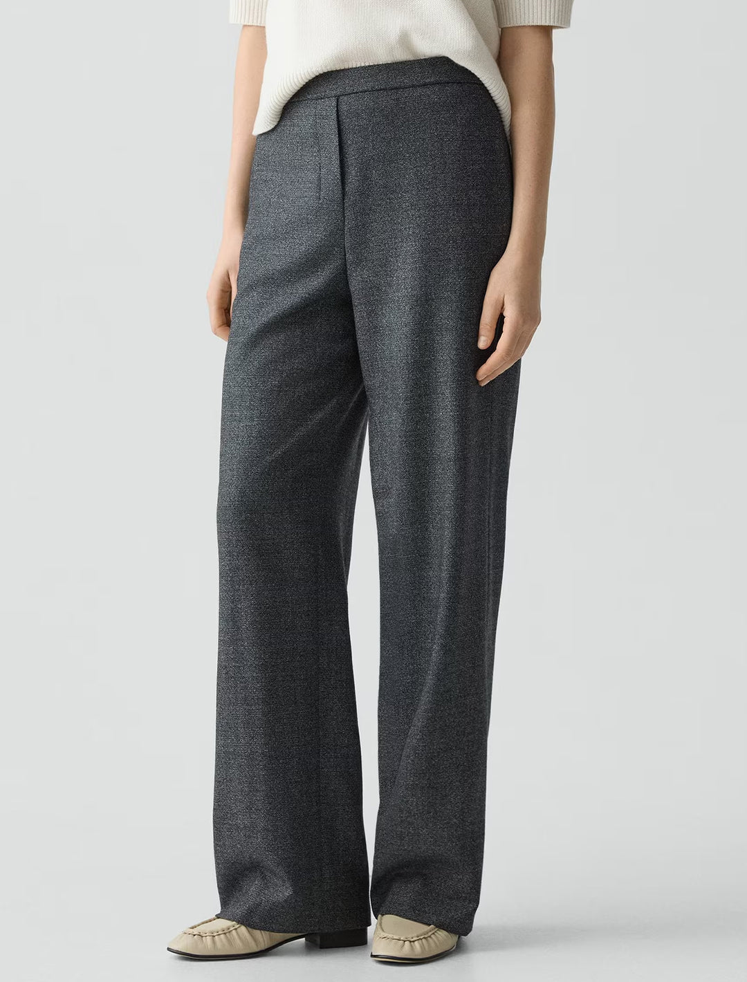 wide leg pull on pants in pepper
