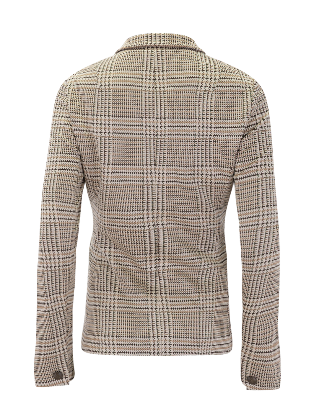 slade cropped ponte blazer in tan multi