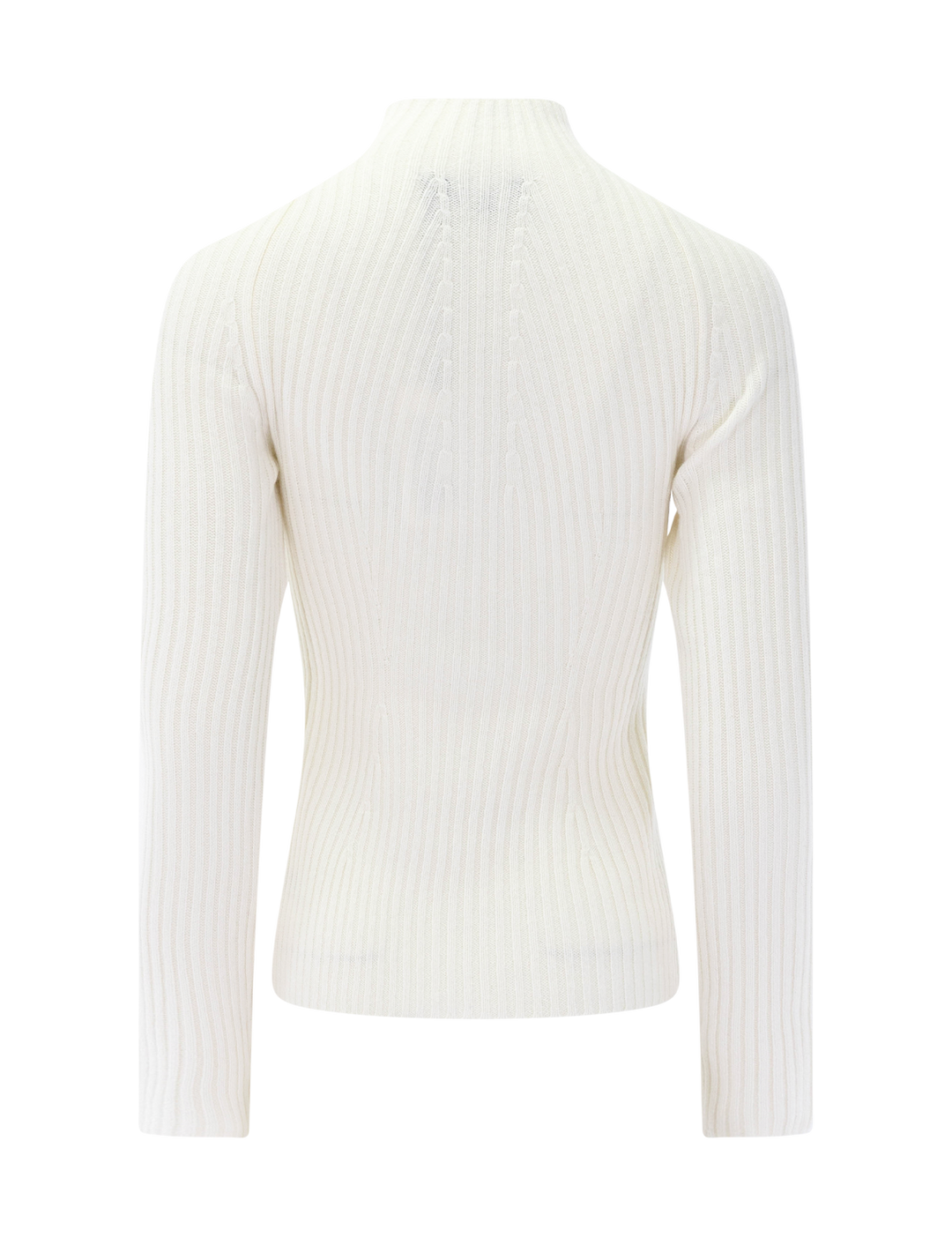 traveling rib cashmere turtleneck sweater in ivory