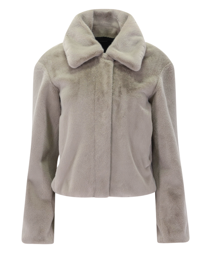 faux fur coat in mirror