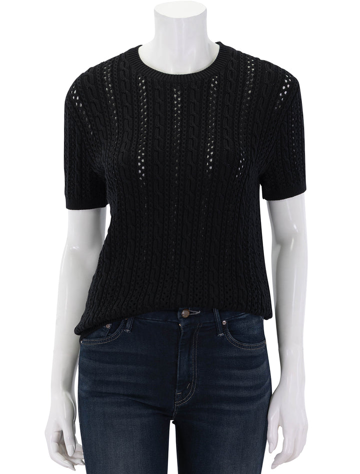 cable tee waverly knit  in black