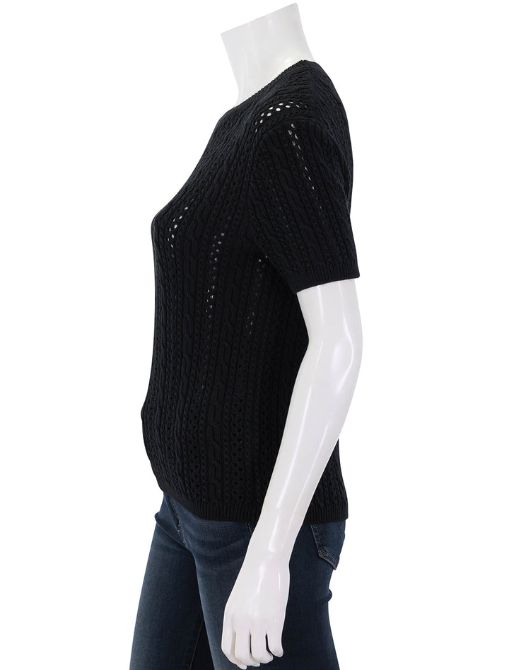 cable tee waverly knit  in black