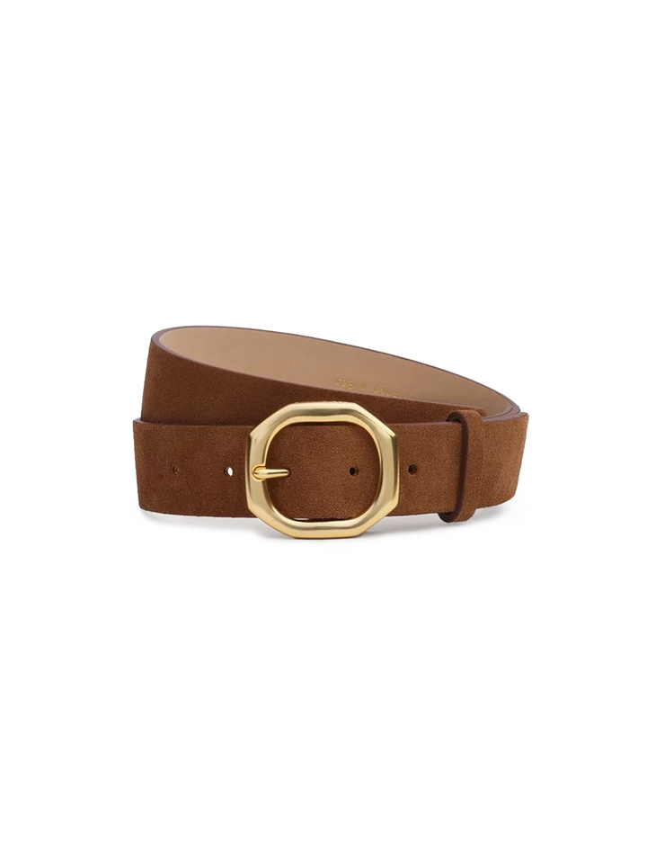 audrey belt in umber suede