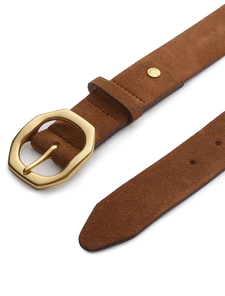 audrey belt in umber suede