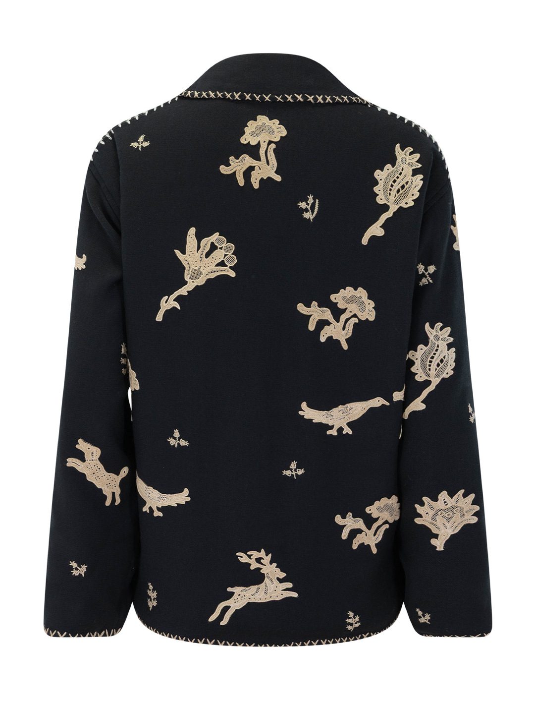 mika applique jacket in black