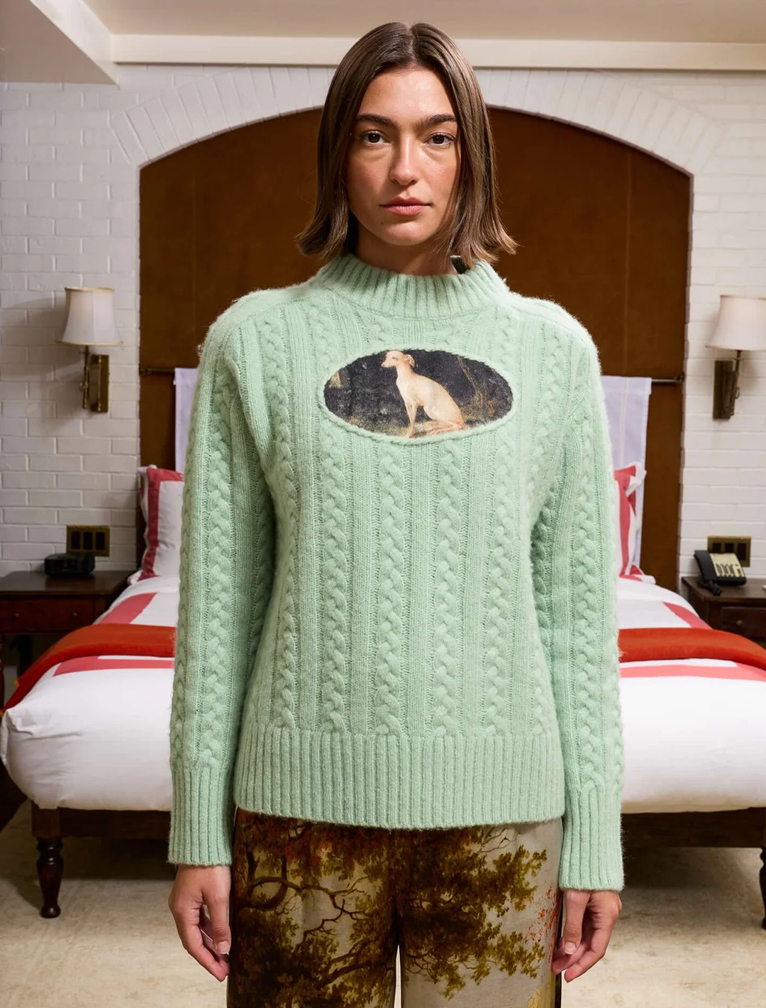 greyhound sweater in pistachio