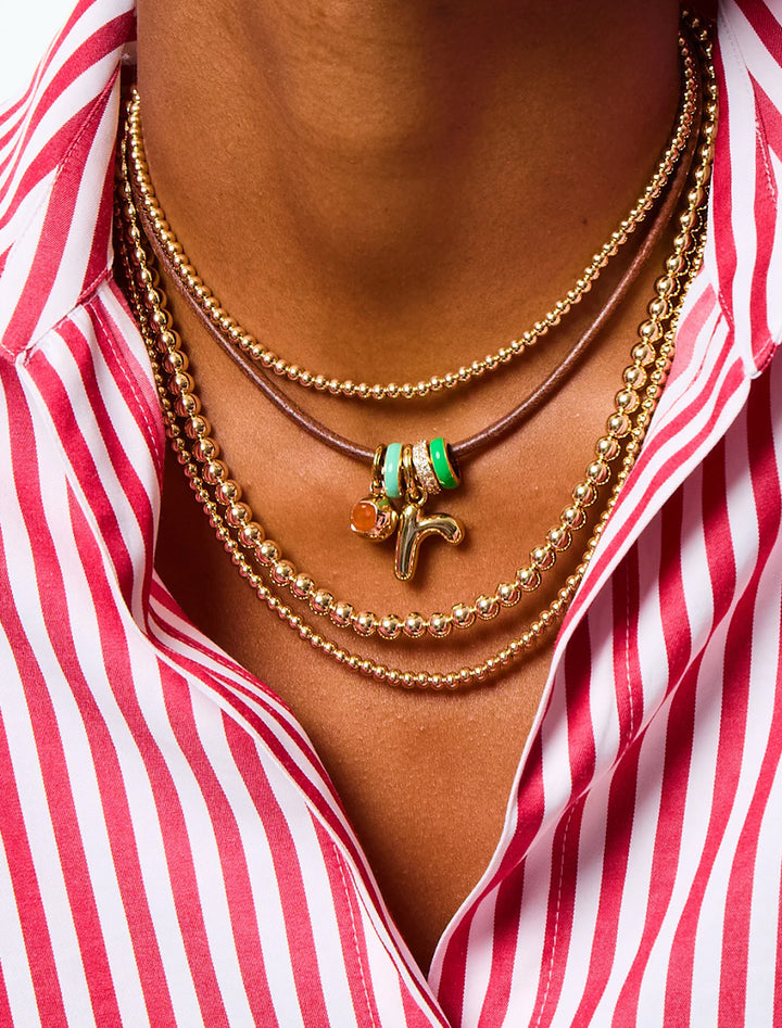 the bigger bead necklace in gold