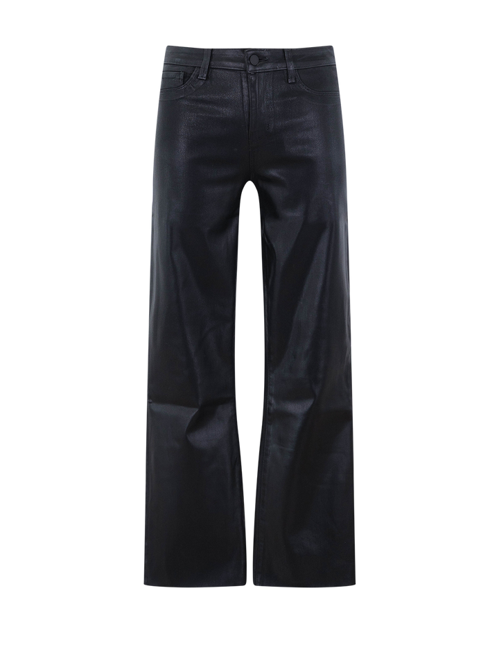 kendra crop flare in noir coated