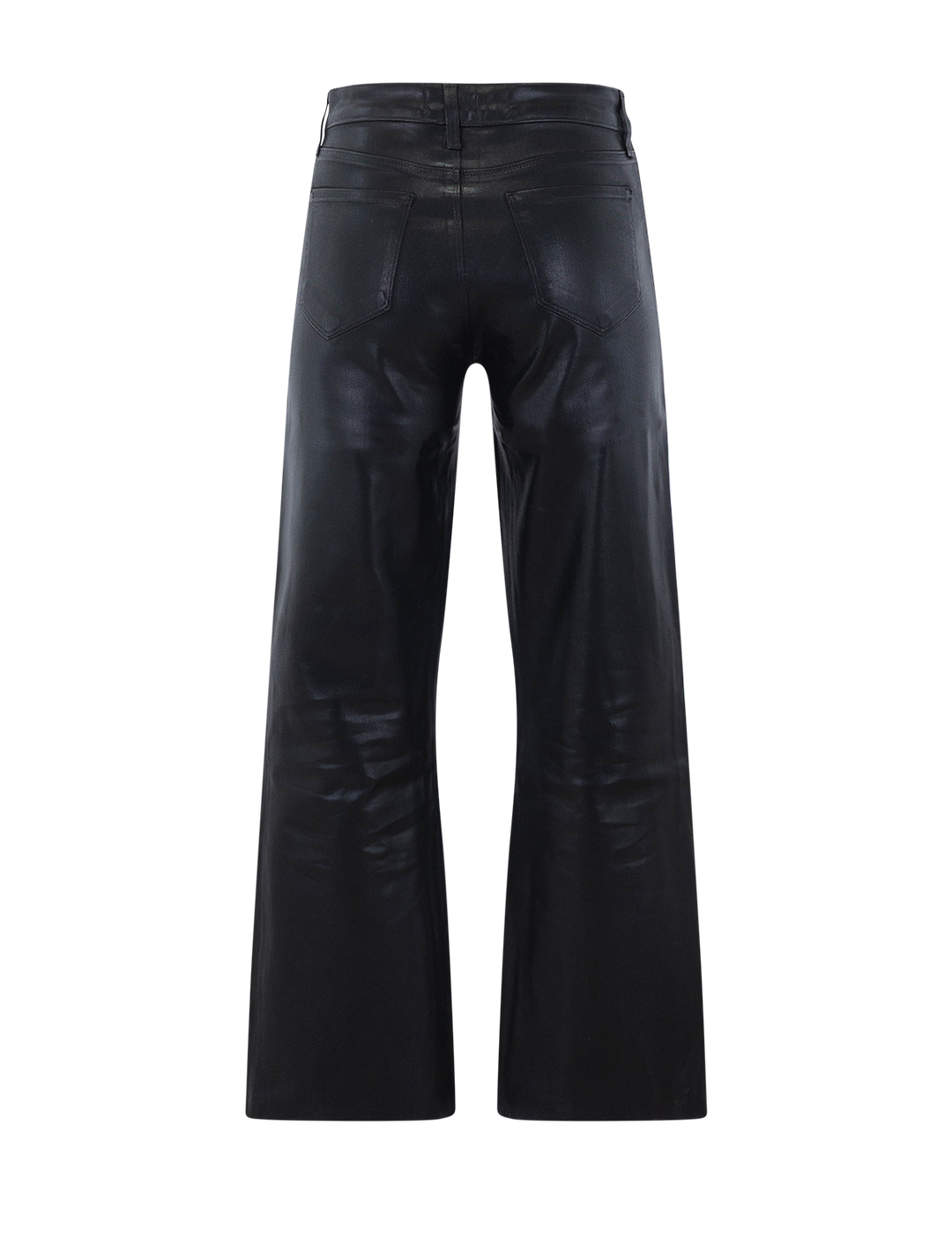 kendra crop flare in noir coated