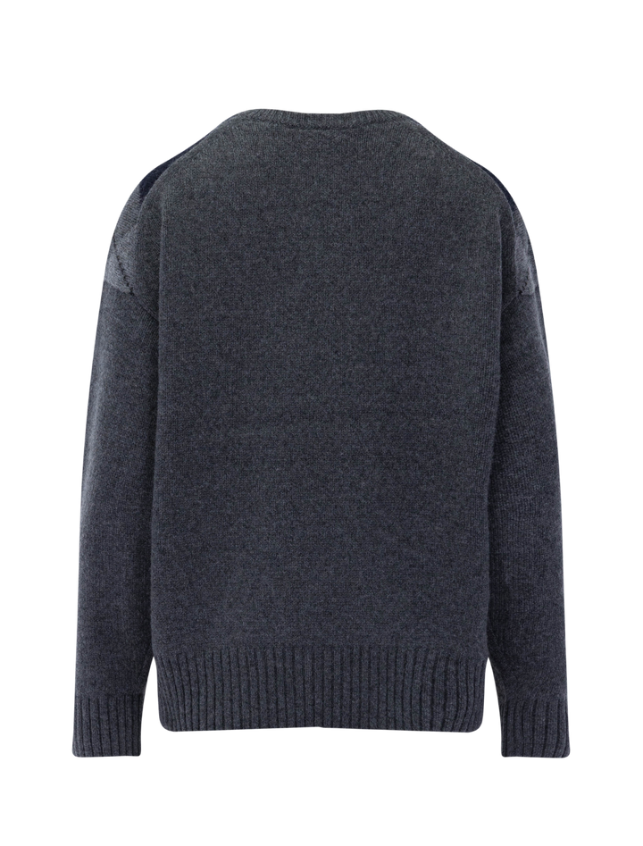 yasmine v-neck sweater in storm grey
