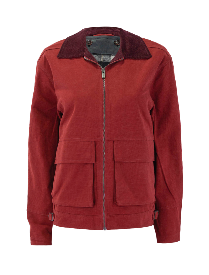essex cotton canvas jacket in mahogany