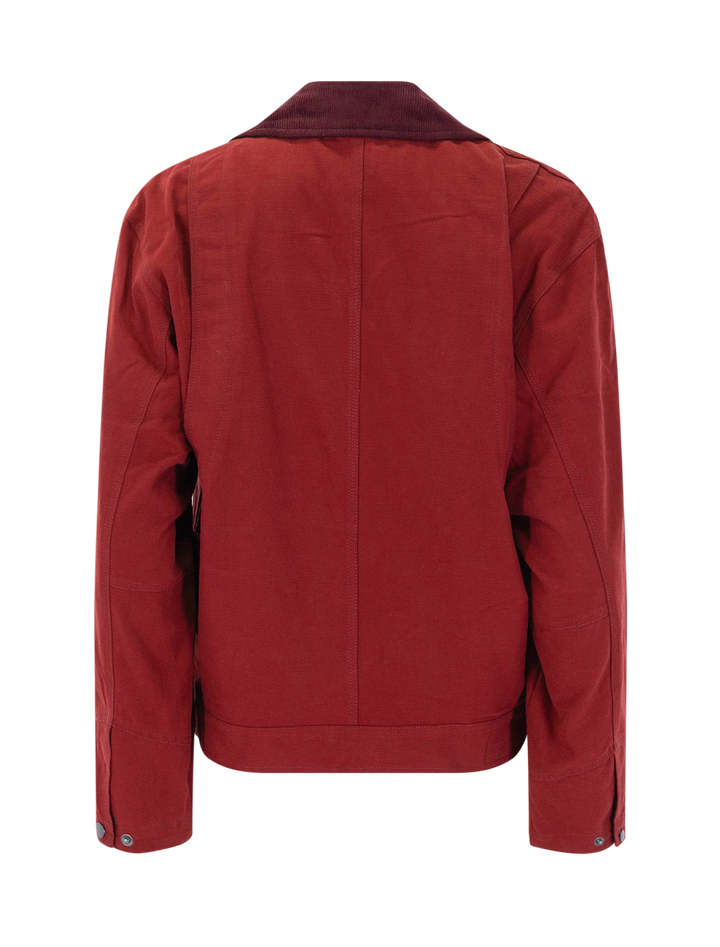 essex cotton canvas jacket in mahogany
