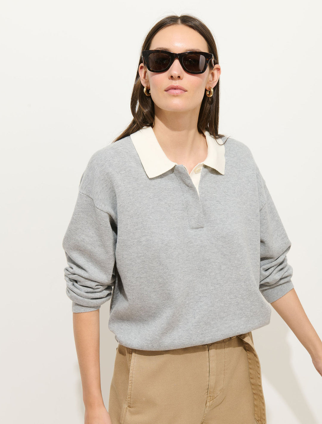 bond st. polo sweater in grey