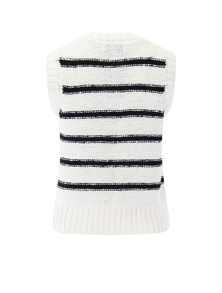 talon knit vest in sailor stripe