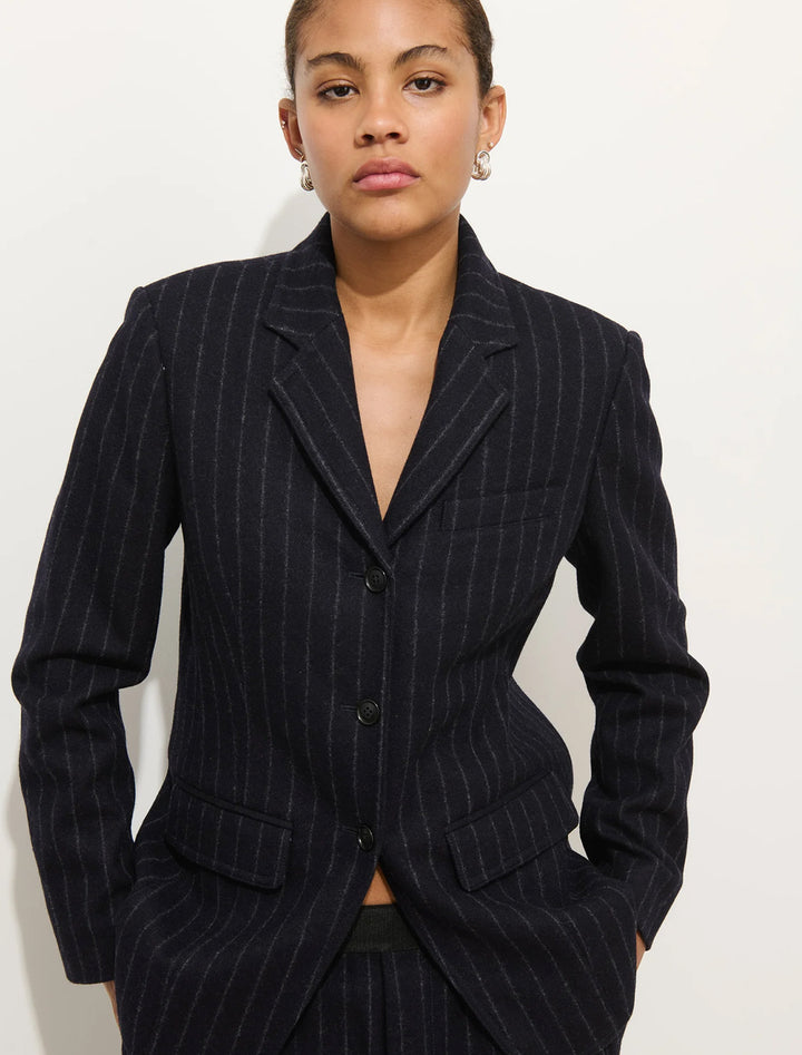 primrose blazer in chalk stripe