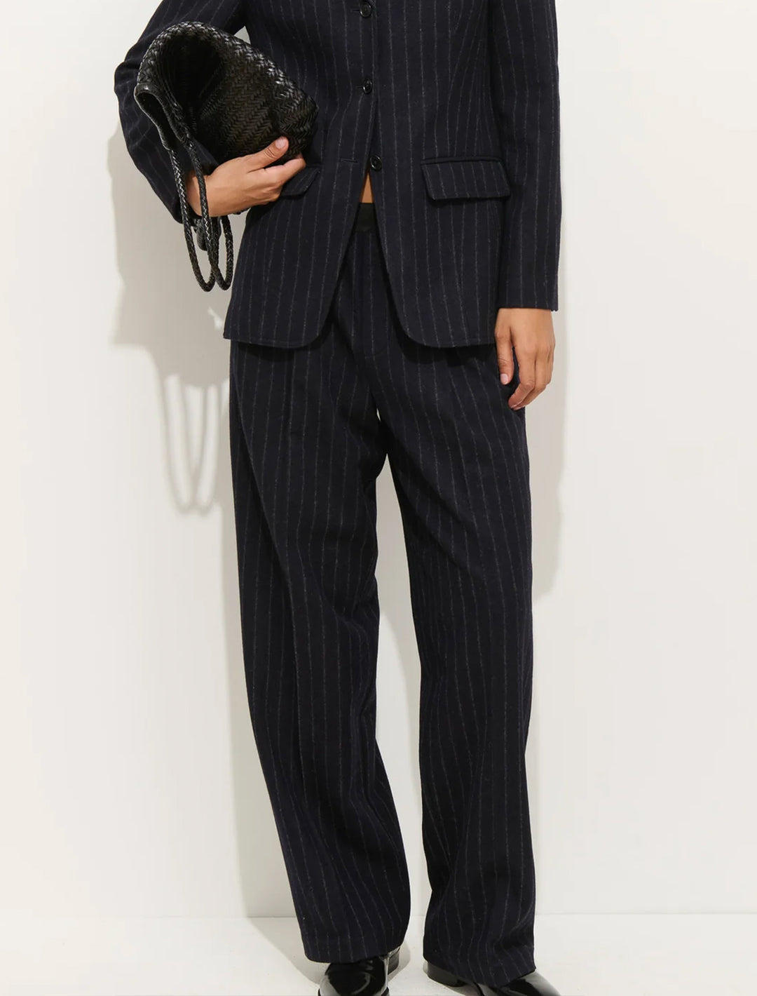 primrose trouser in chalk stripe