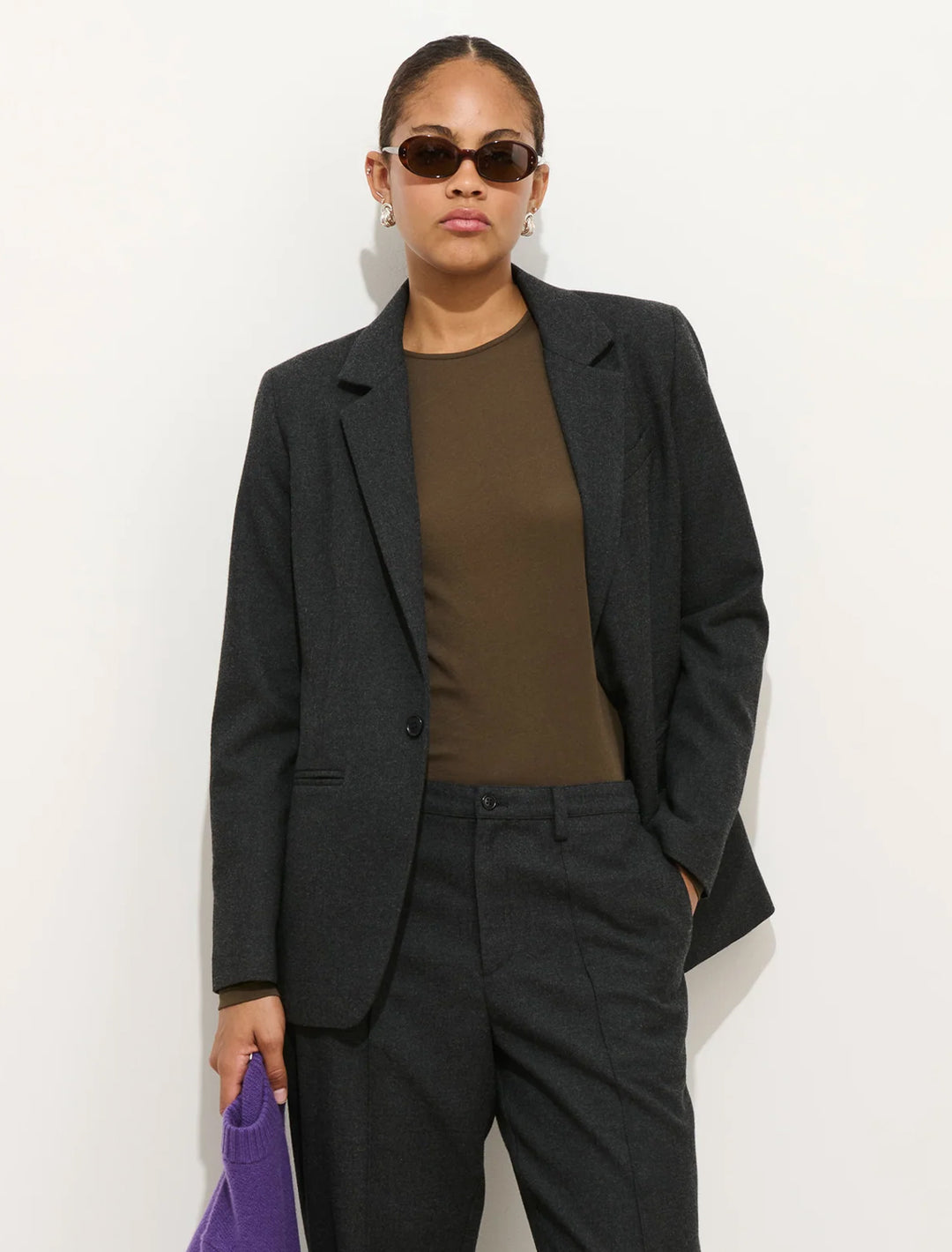 soho blazer in charcoal grey