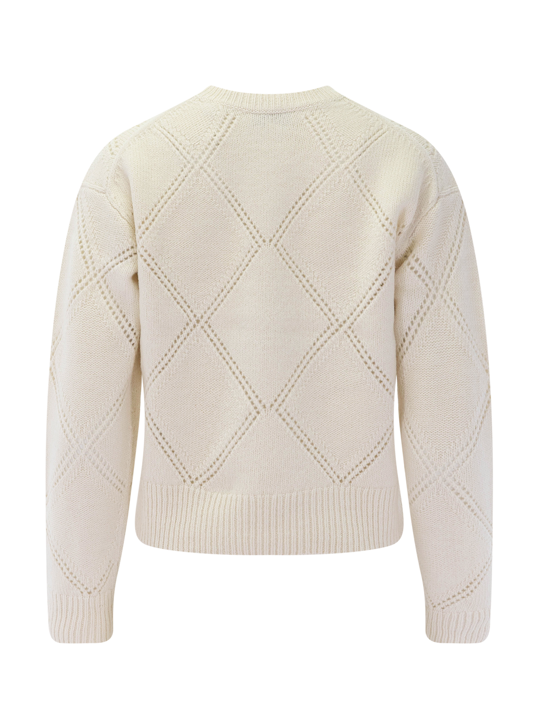 textured argyle sweater in cream