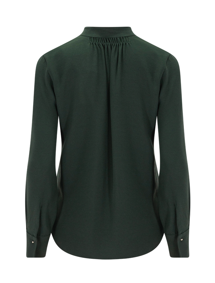 metal ball button long sleeve shirt in forest
