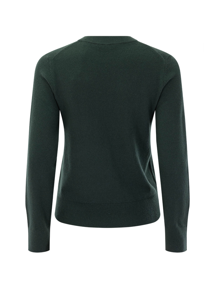 classic cashmere crew in forest