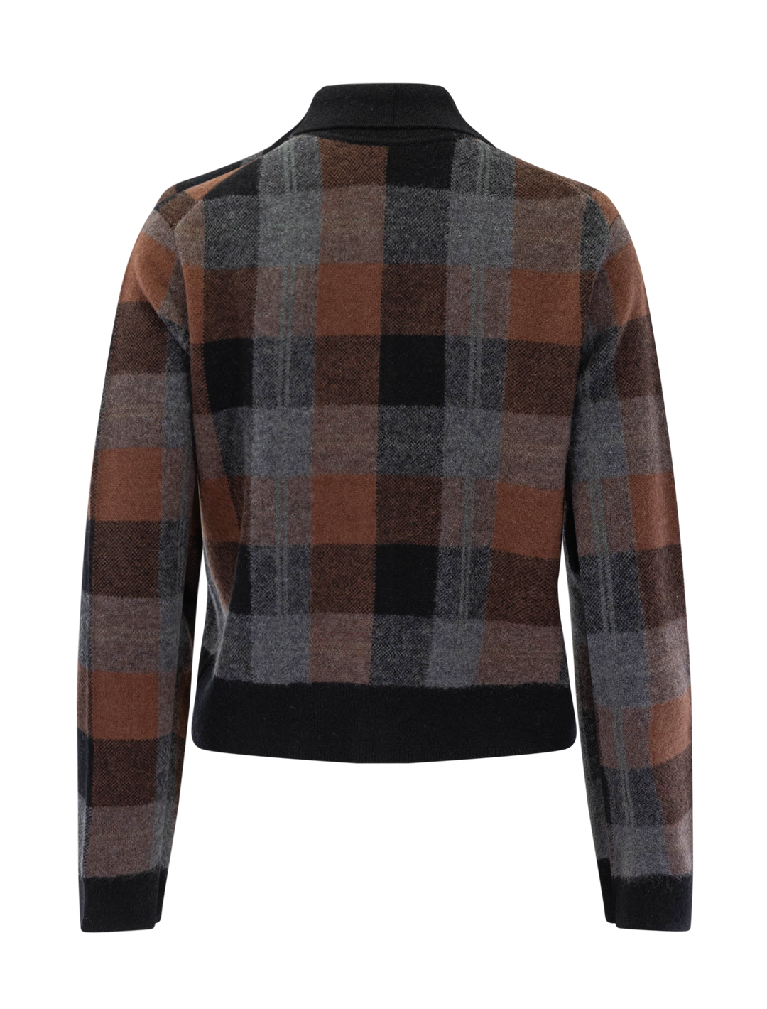 check plaid polo cardigan