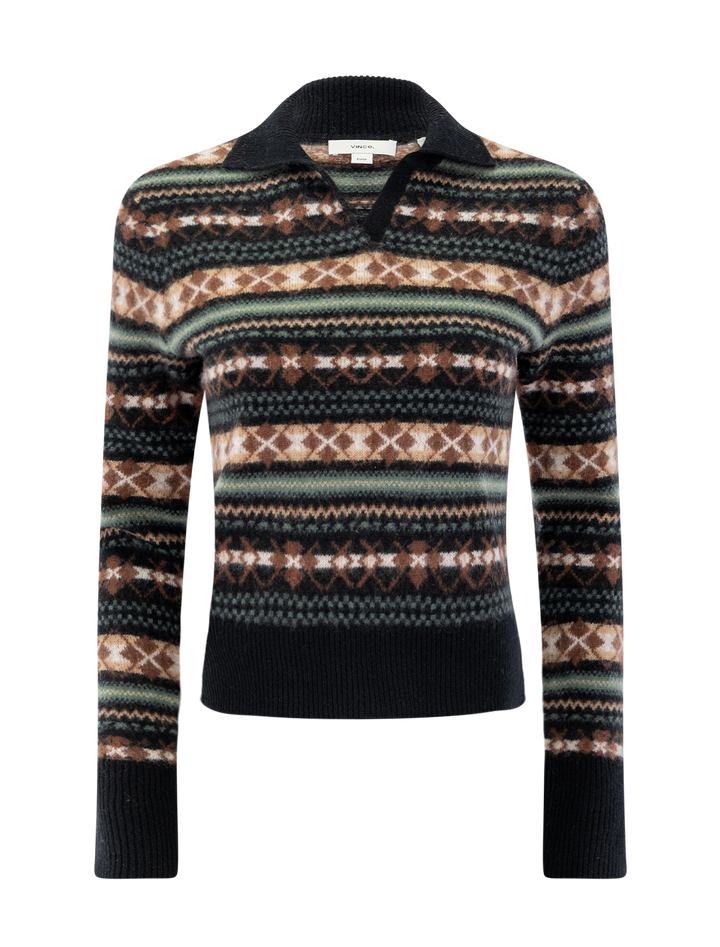 fair isle polo sweater