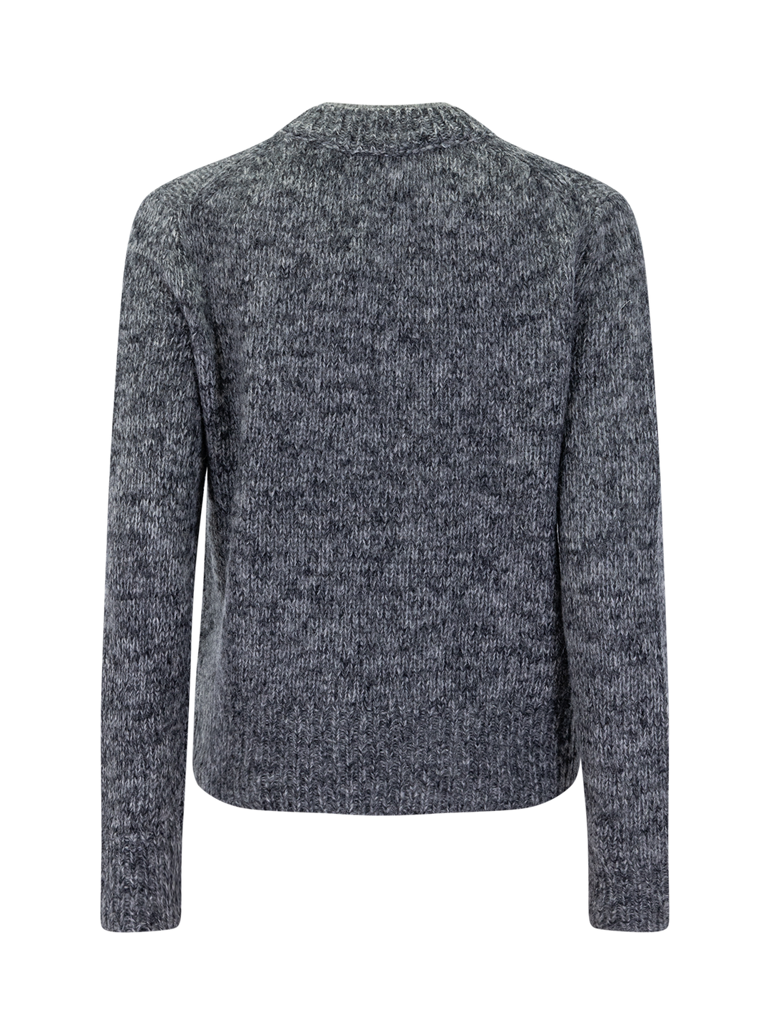 marled crew neck sweater in medium heather grey
