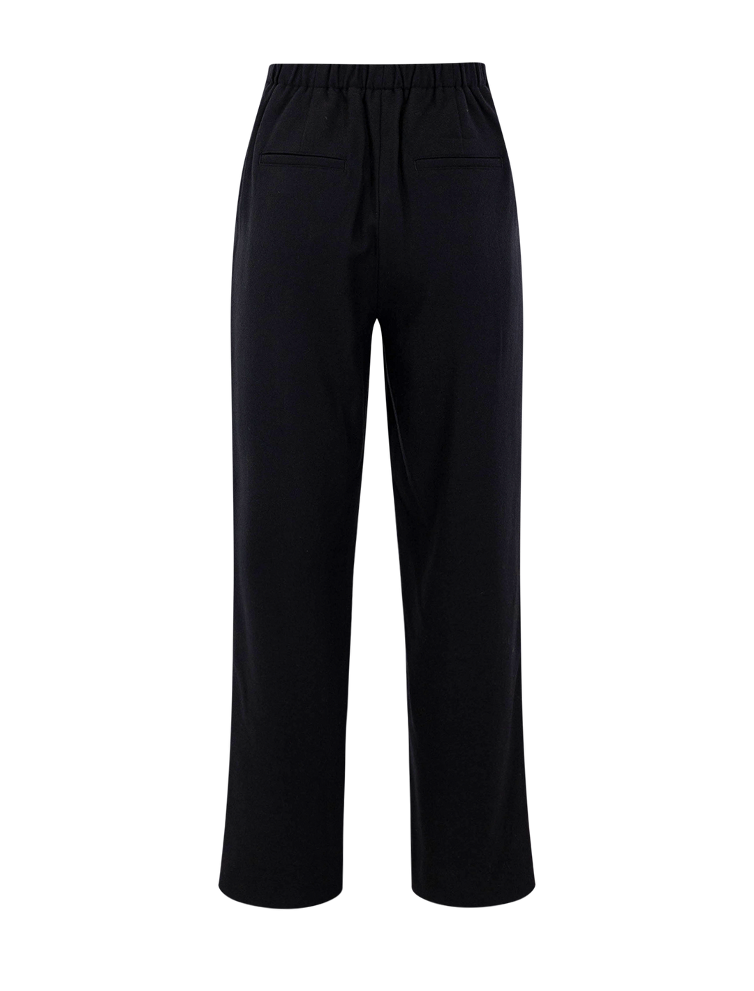 mid rise wool blend easy pull on pant in black