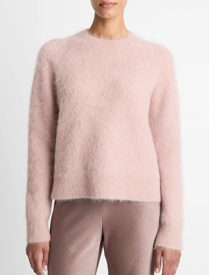 crew brushed sweater in beet root