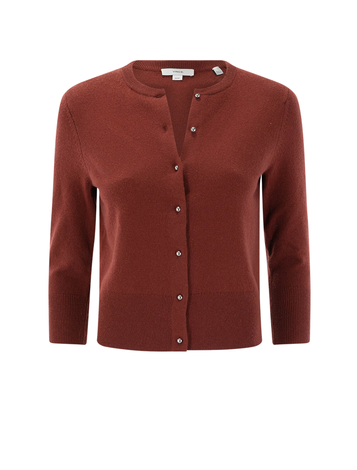 metal button cardigan in siena
