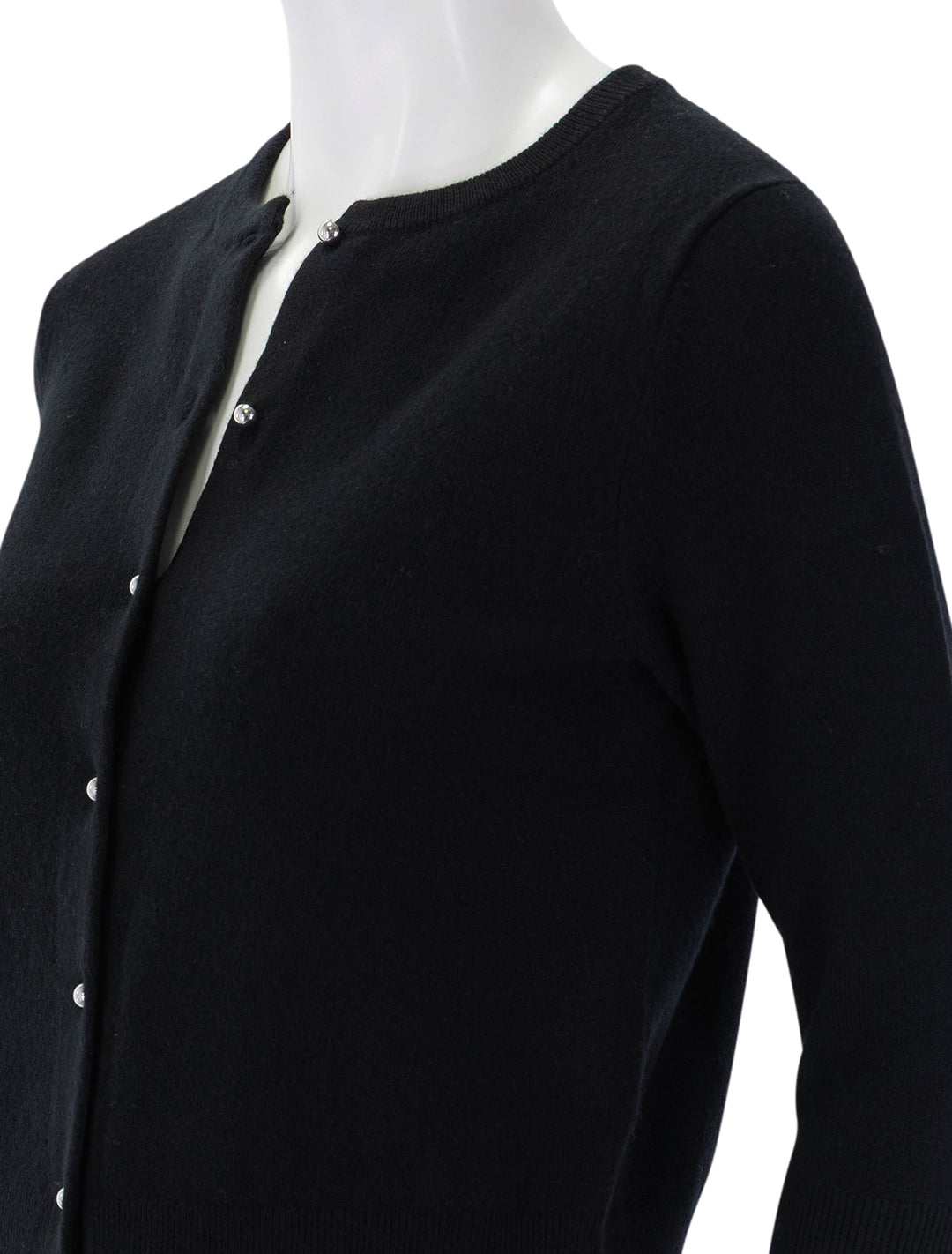metal button cardigan in black