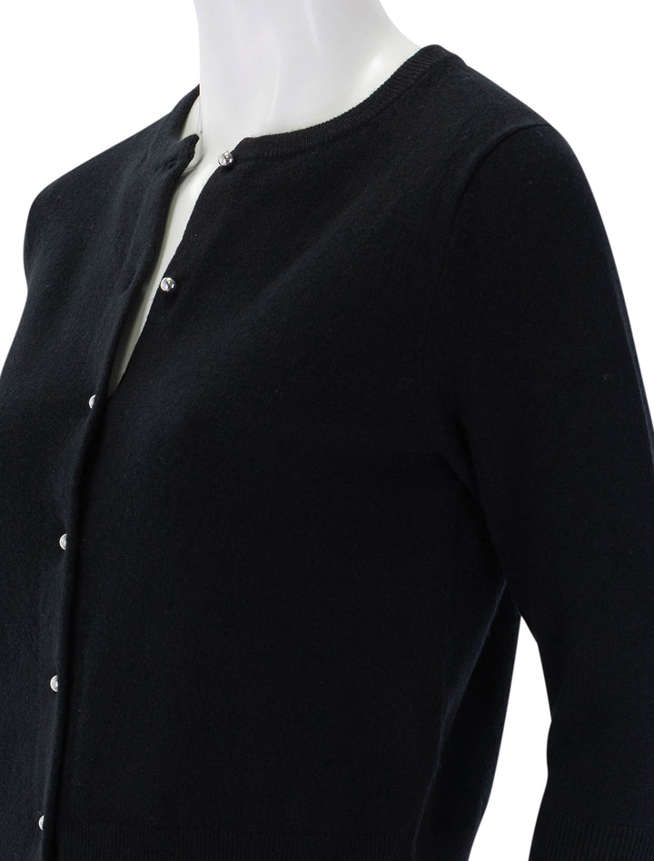 metal button cardigan in black