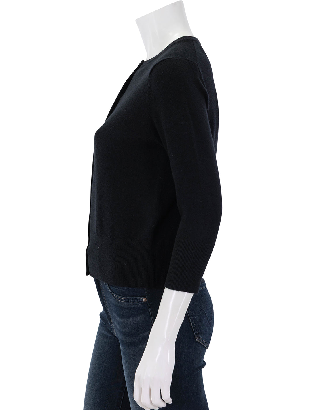 metal button cardigan in black