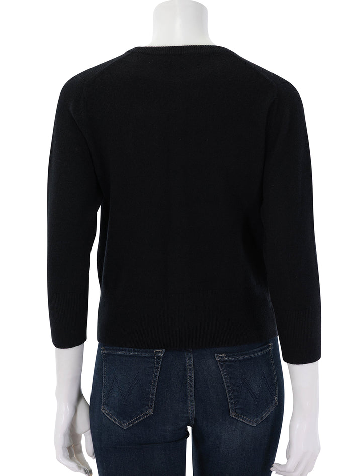 metal button cardigan in black