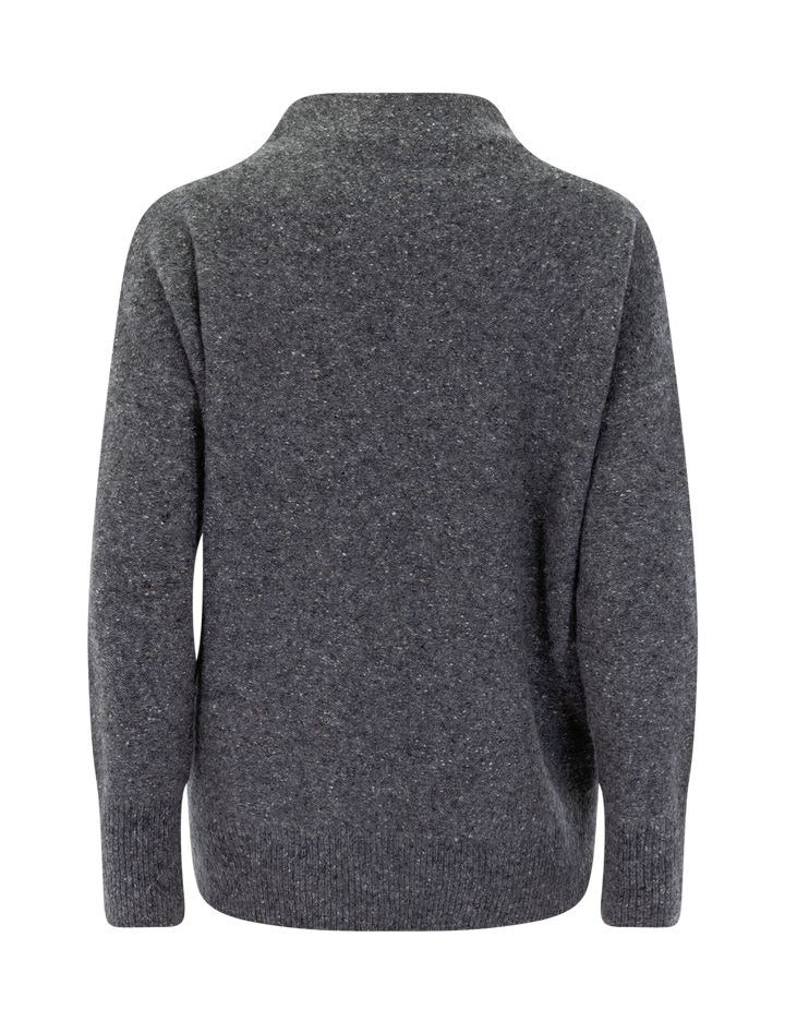 donegal funnel neck pullover in medium heather grey