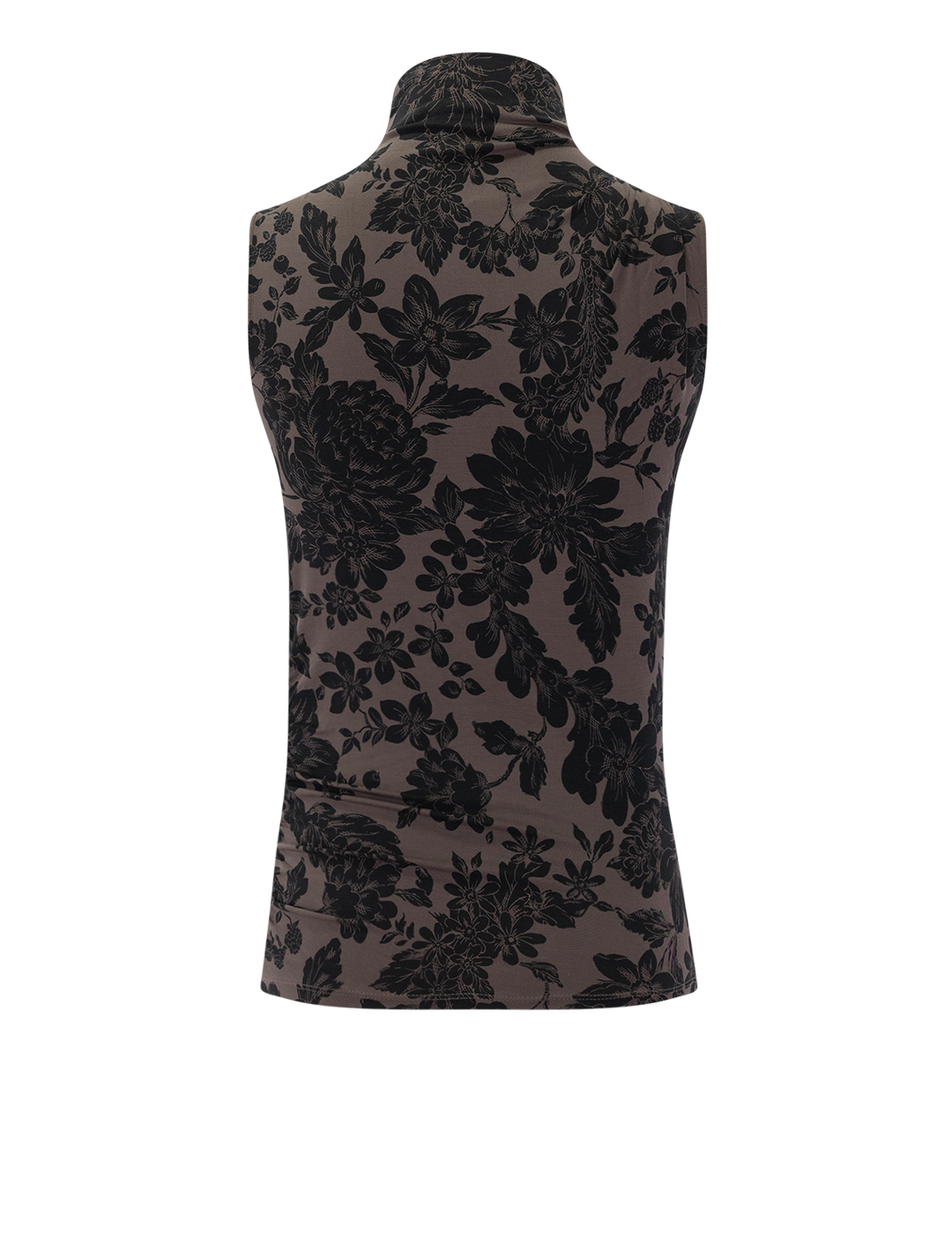 mylie sleeveless top in dark lichen and black print