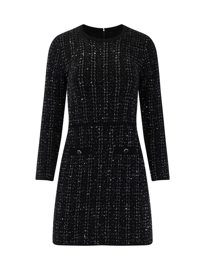 channing knit dress in black
