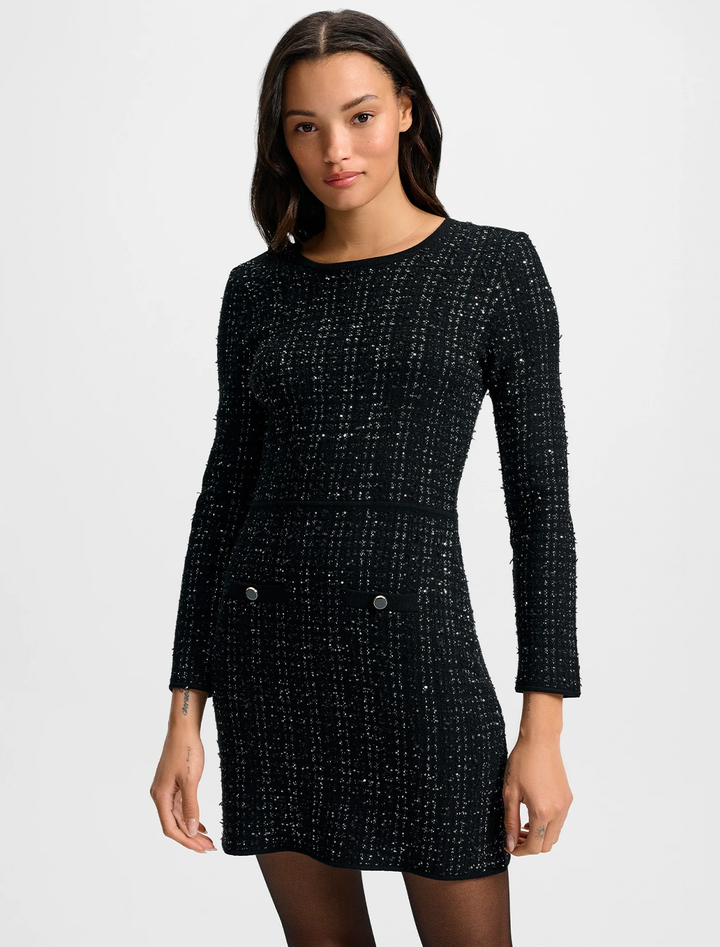 channing knit dress in black
